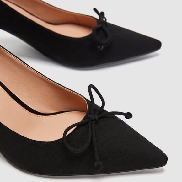 Zara black pump with bow NWT - Picture 2 of 5